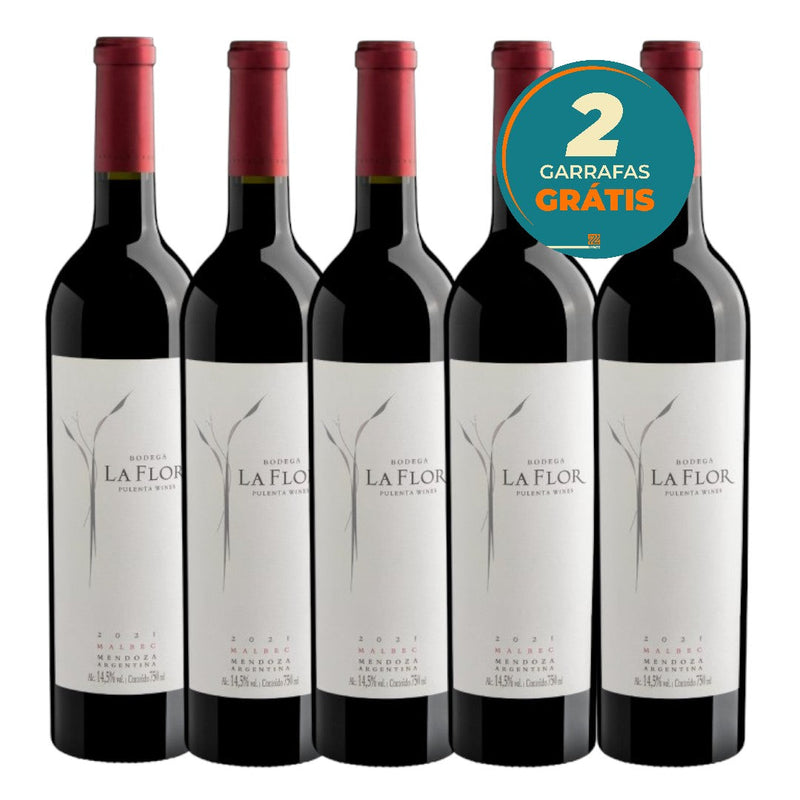 Kit Leve 5 Pague 3 La Flor de Pulenta Malbec 2020